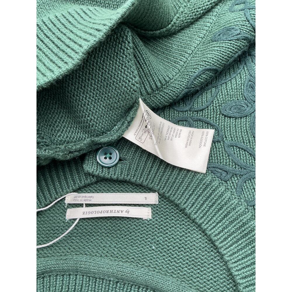 Anthropologie By Anthropologie Green Mixed Media Cardigan Size L - Picture 4 of 4